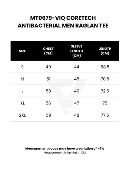 ViQ CoreTech® Antibacterial Men Raglan Tee