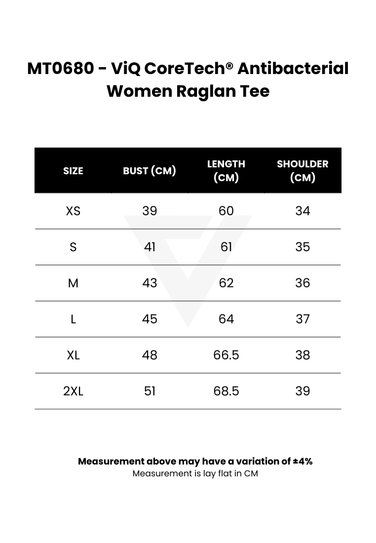 ViQ CoreTech® Antibacterial Wommen  Raglan Tee