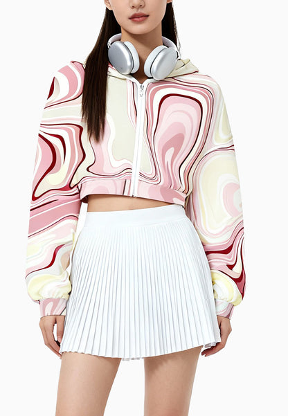 ViQ Printed Cropped Hoodie