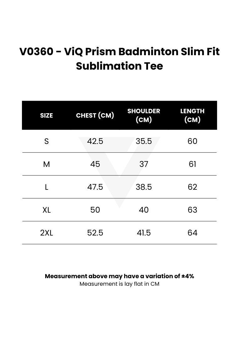 ViQ Prism Badminton Slim Fit Sublimation Tee