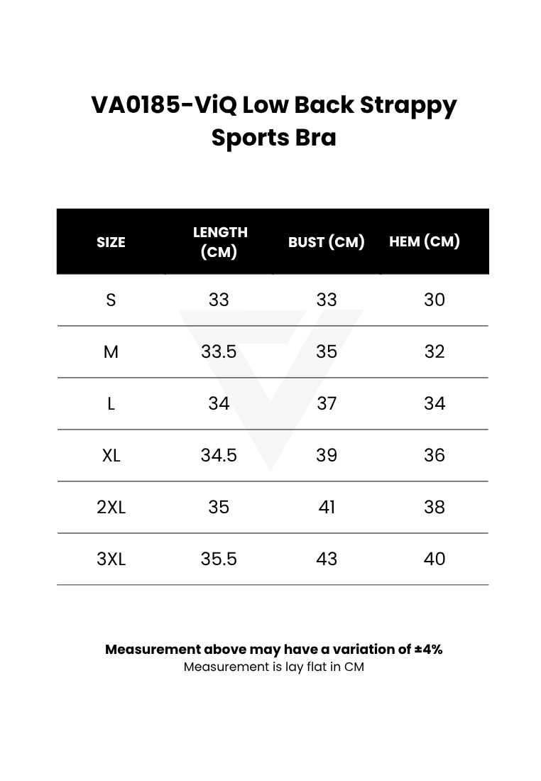 ViQ Low Back Strappy Sports Bra
