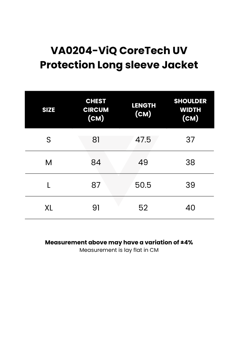 ViQ CoreTech UV Protection Long Sleeve Fitted Jacket