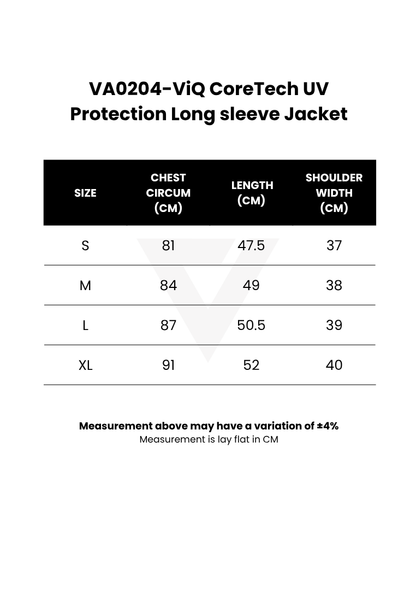 ViQ CoreTech UV Protection Long Sleeve Fitted Jacket