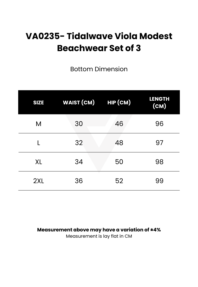 Tidalwave Violet Modest Beachwear Set of 3