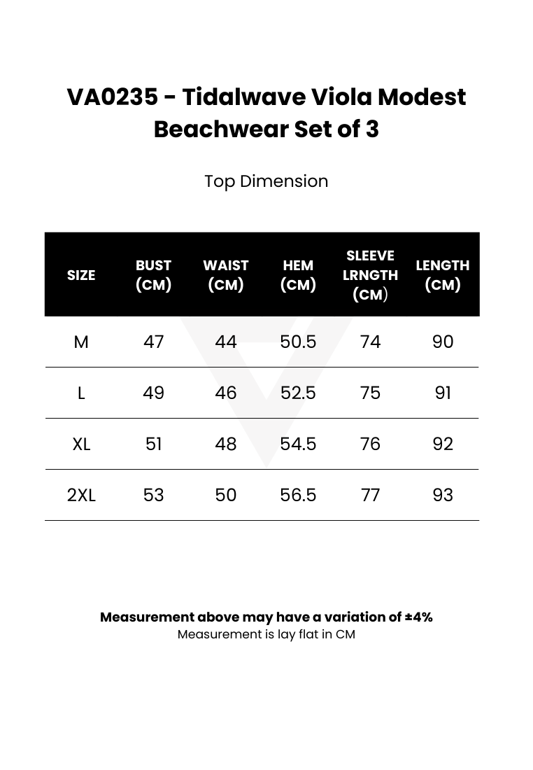 Tidalwave Violet Modest Beachwear Set of 3