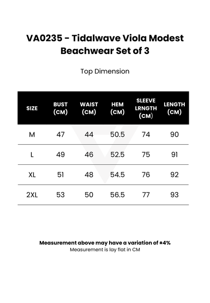 Tidalwave Violet Modest Beachwear Set of 3