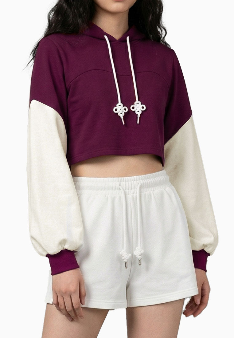 ViQ Oriental Cropped Hoodie