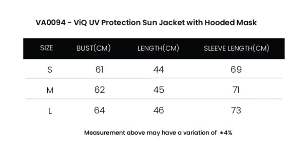ViQ UV Protection Sun Jacket with Hooded Mask - Image 10