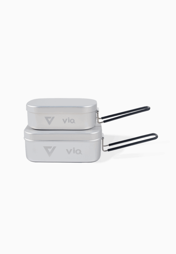 ViQ 800ML Aluminium Cooking Messtin with Steam Rack - Image 4