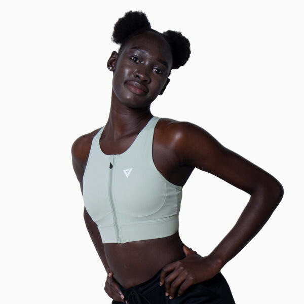 ViQ Front Zipped Workout Sports Bra - Image 4